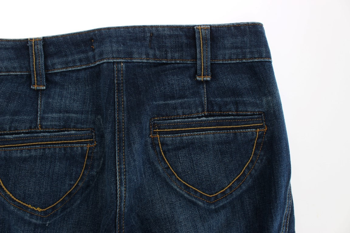 Cavalli Blue Cotton Stretch Low Waist Jeans $578.00 Cavalli Luzworld
