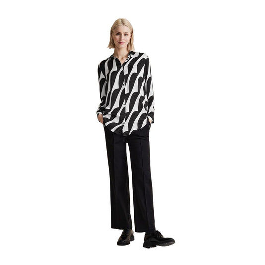 Street One Black And White Viscose Blouse $168.00 Street One Luzworld