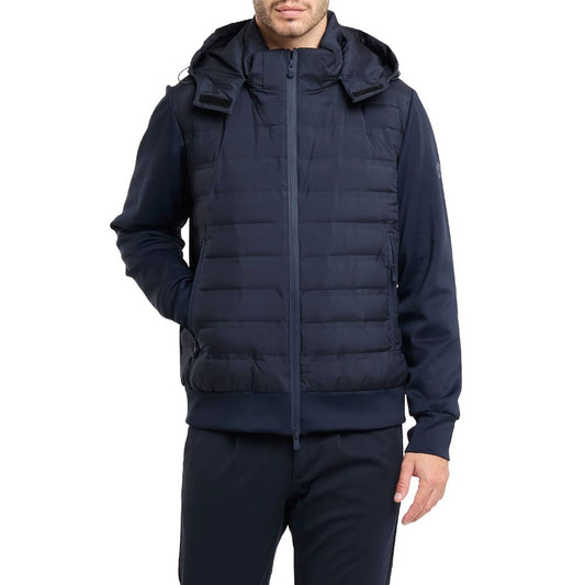 People Of Shibuya Blue Polyester Men Jacket $739.00 People Of Shibuya Luzworld