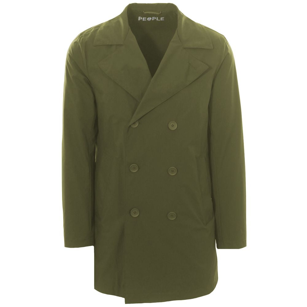 People Of Shibuya Green Recycled Polyester Men Trench Coat $778.00 People Of Shibuya Luzworld
