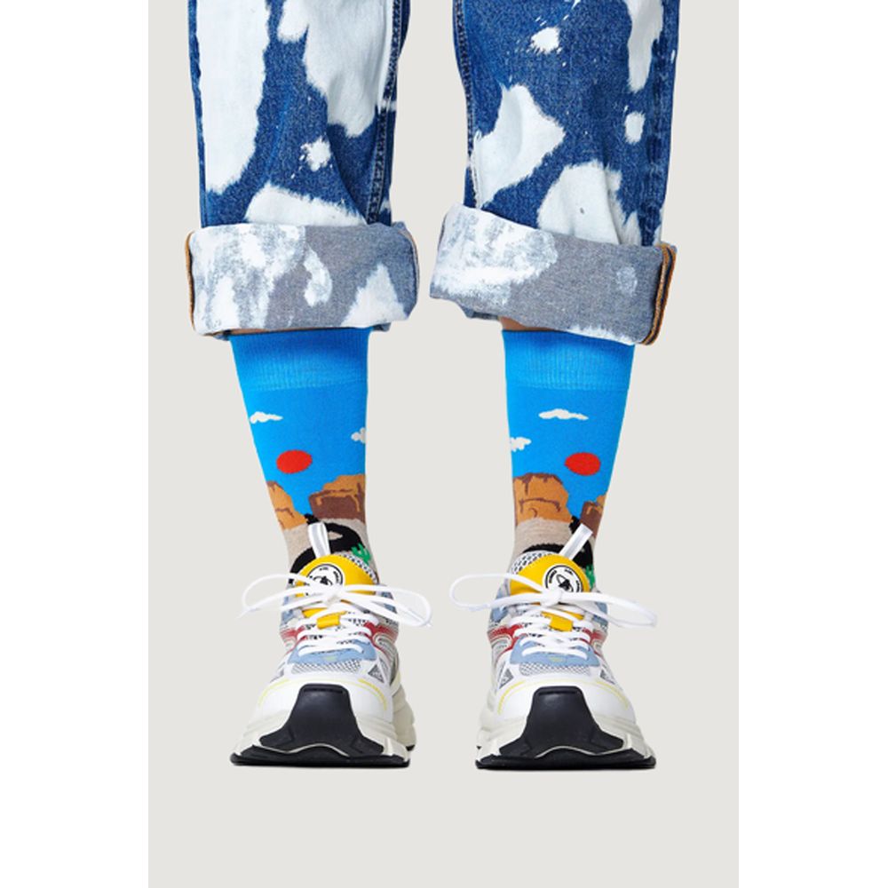 Happy Socks Blue Cotton Sock $94.00 Happy Socks Luzworld