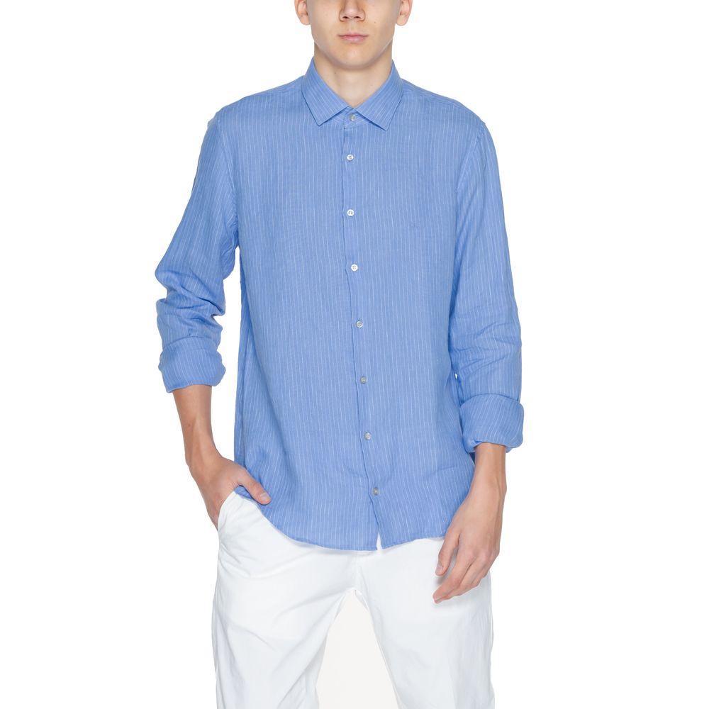 Calvin Klein Blue Linen Shirt $230.00 Calvin Klein Luzworld