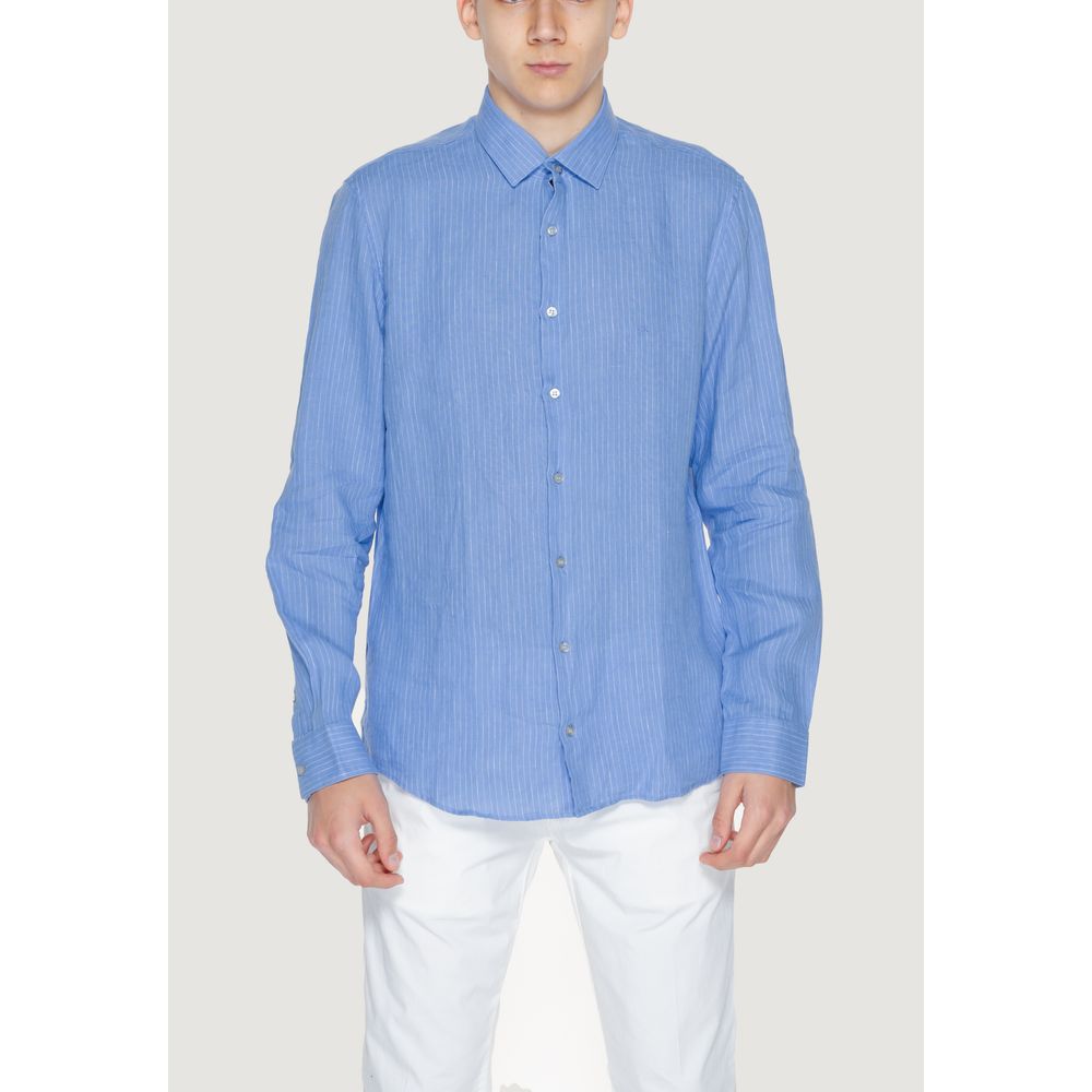Calvin Klein Blue Linen Shirt $230.00 Calvin Klein Luzworld