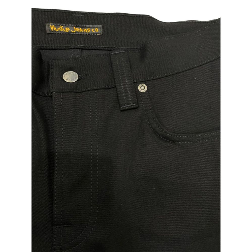 Nudie Jeans Black Cotton Men Jeans $435.00 Nudie Jeans Luzworld