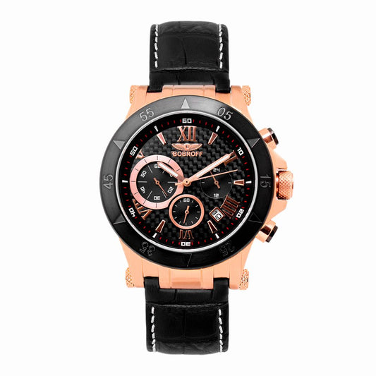 Bobroff Black Leather Watch $771.00 Bobroff Luzworld