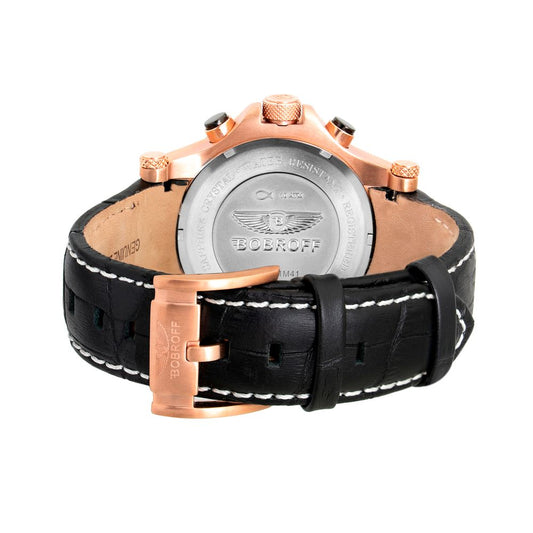 Bobroff Black Leather Watch $771.00 Bobroff Luzworld