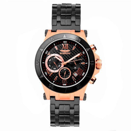Bobroff Black Stainless Steel Watch $885.00 Bobroff Luzworld