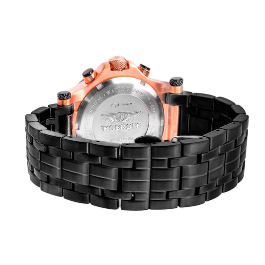 Bobroff Black Stainless Steel Watch $885.00 Bobroff Luzworld