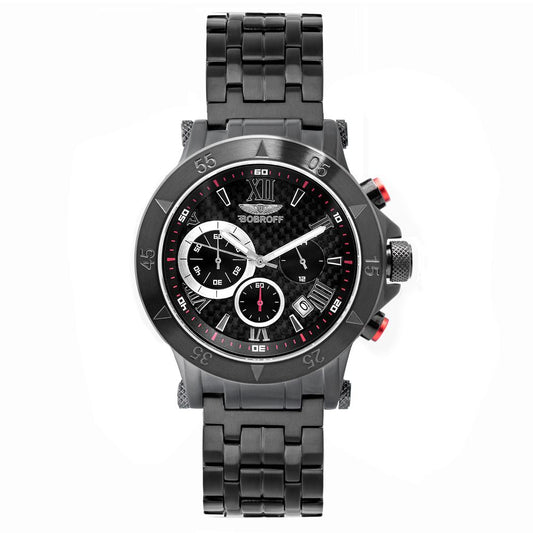 Bobroff Black Stainless Steel Watch $885.00 Bobroff Luzworld