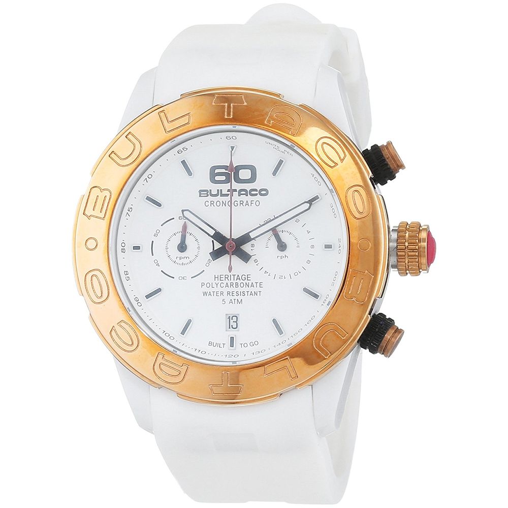 Bultaco White Rubber Watch $563.00 Bultaco Luzworld