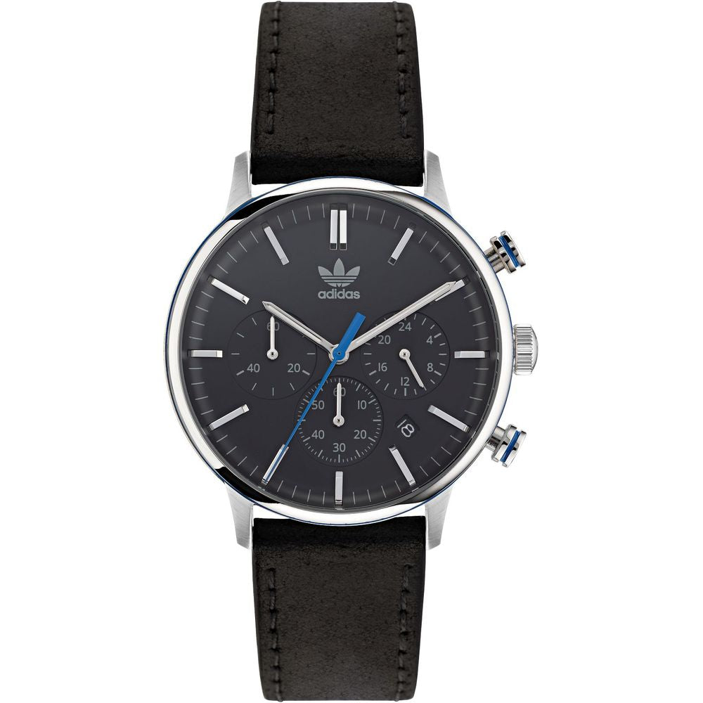 Adidas Black Leather Watch $269.00 Adidas Luzworld