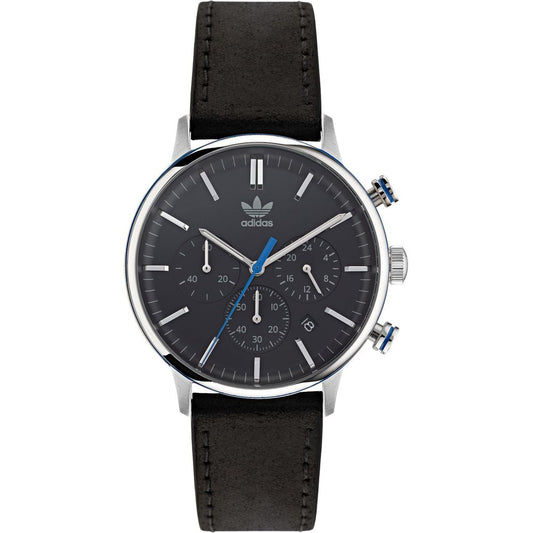 Adidas Black Leather Watch $269.00 Adidas Luzworld