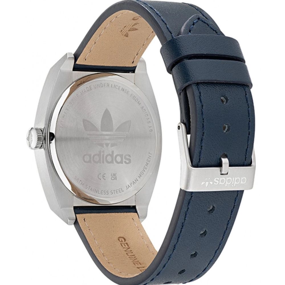 Adidas Blue Leather Watch $201.00 Adidas Luzworld