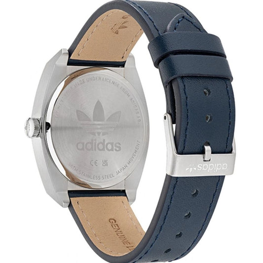 Adidas Blue Leather Watch $201.00 Adidas Luzworld