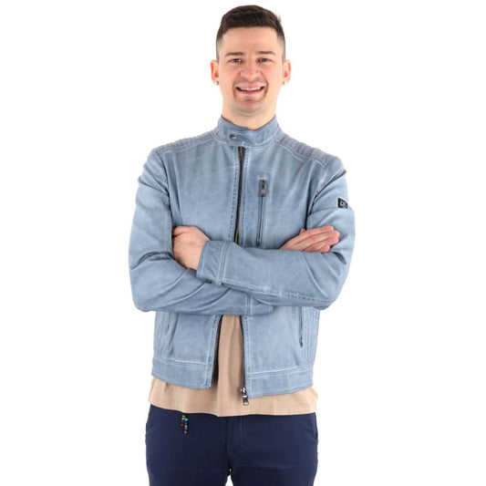 Yes Zee Blue Polyethylene Men Jacket $242.00 Yes Zee Luzworld