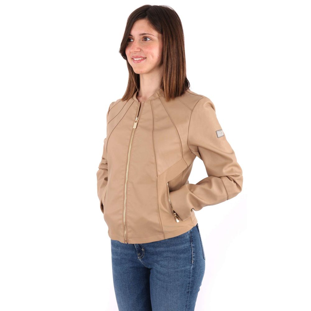 Yes Zee Beige Polyethylene Jackets & Coat $190.00 Yes Zee Luzworld