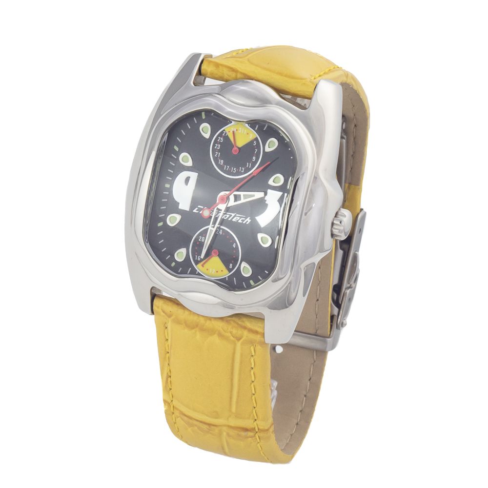 Chronotech Yellow Leather Watch $174.00 Chronotech Luzworld