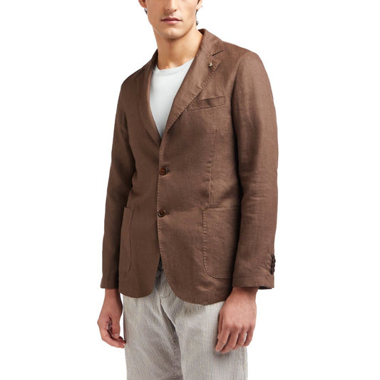 AT.P.CO Brown Linen Blazer $541.00 AT.P.CO Luzworld