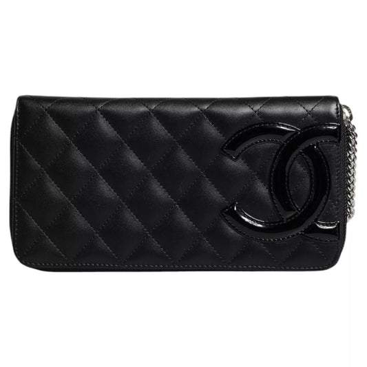 Chanel Black Quilted Leather Logo CC Continental Zip Wallet $2707.00 Chanel Luzworld