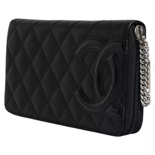 Chanel Black Quilted Leather Logo CC Continental Zip Wallet $2707.00 Chanel Luzworld