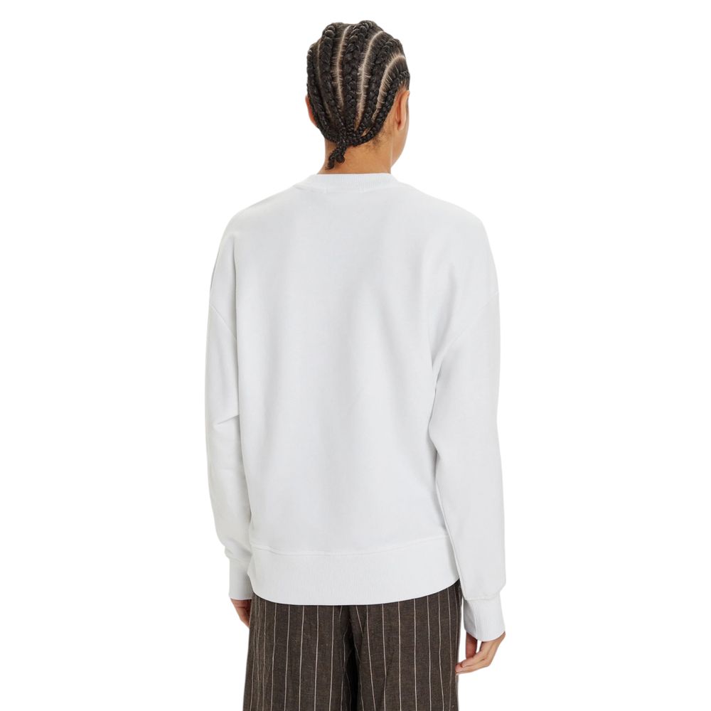 Calvin Klein Jeans White Recycled Cotton Sweatshirt