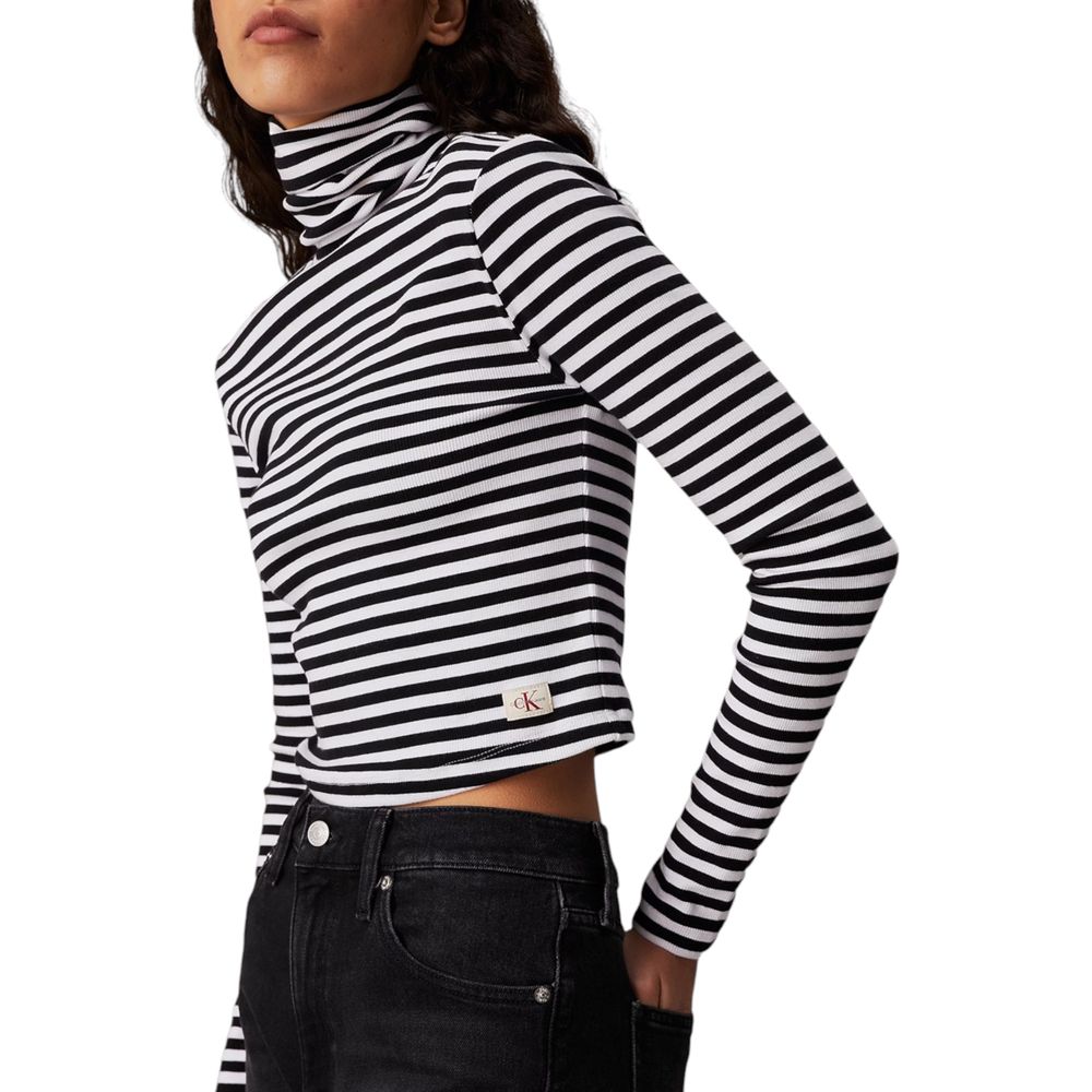 Calvin Klein Jeans Black And White Cotton Long Sleeve