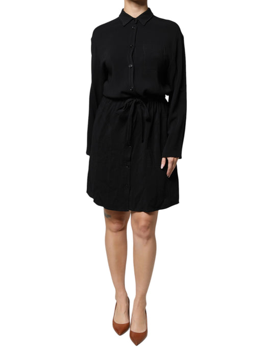 Emporio Armani Black Viscose Long Sleeves A-line Mini Dress $747.00 Emporio Armani Luzworld