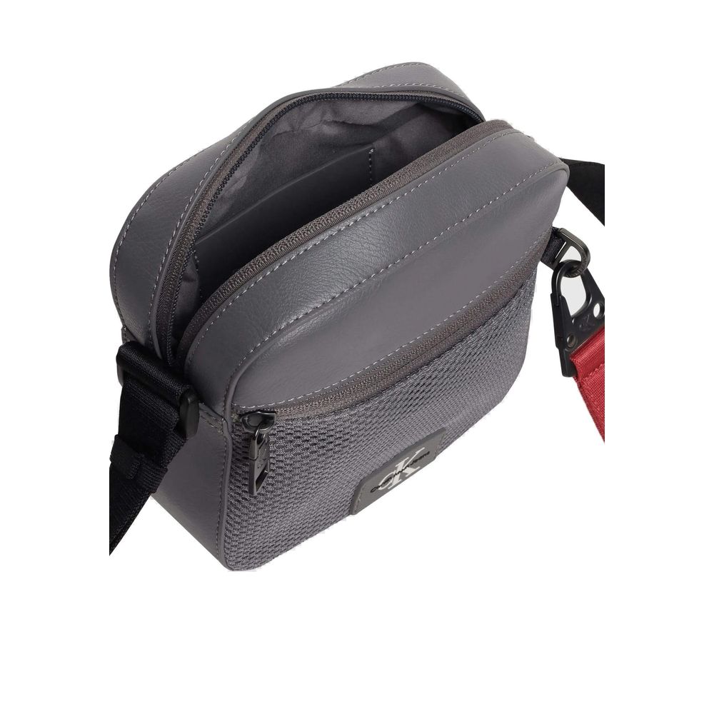 Calvin Klein Jeans Gray Recycled Polyester Messenger Bag $213.00 Calvin Klein Jeans Luzworld