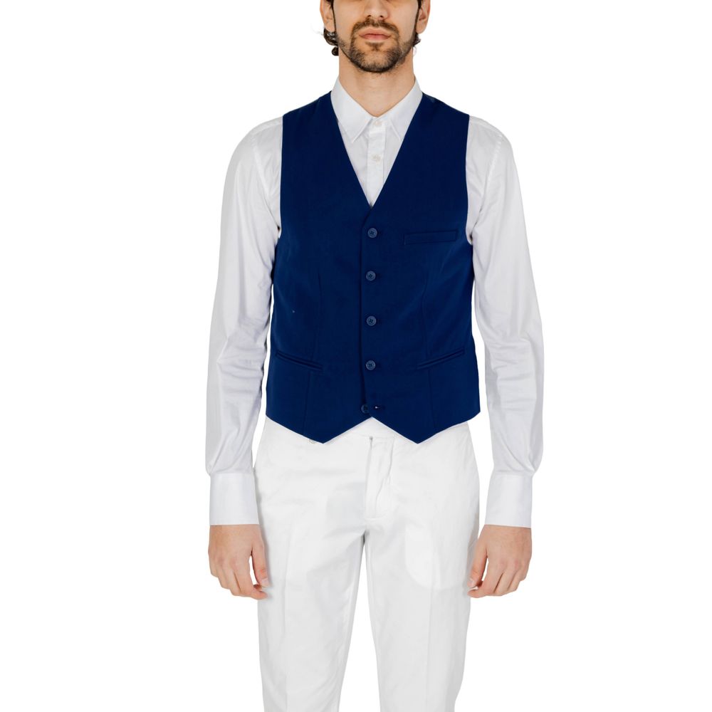 Only & Sons Blue Polyester Waistcoat $137.00 Only & Sons Luzworld