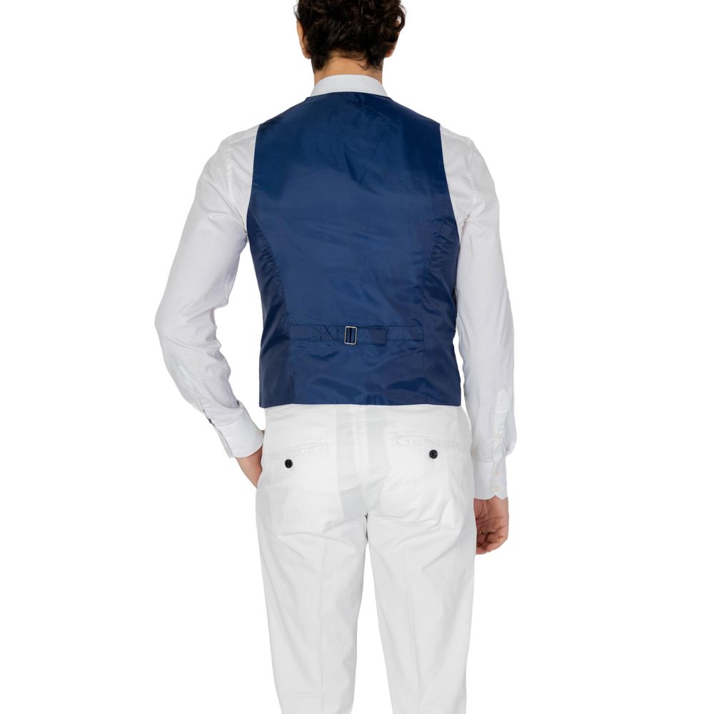 Only & Sons Blue Polyester Waistcoat $137.00 Only & Sons Luzworld