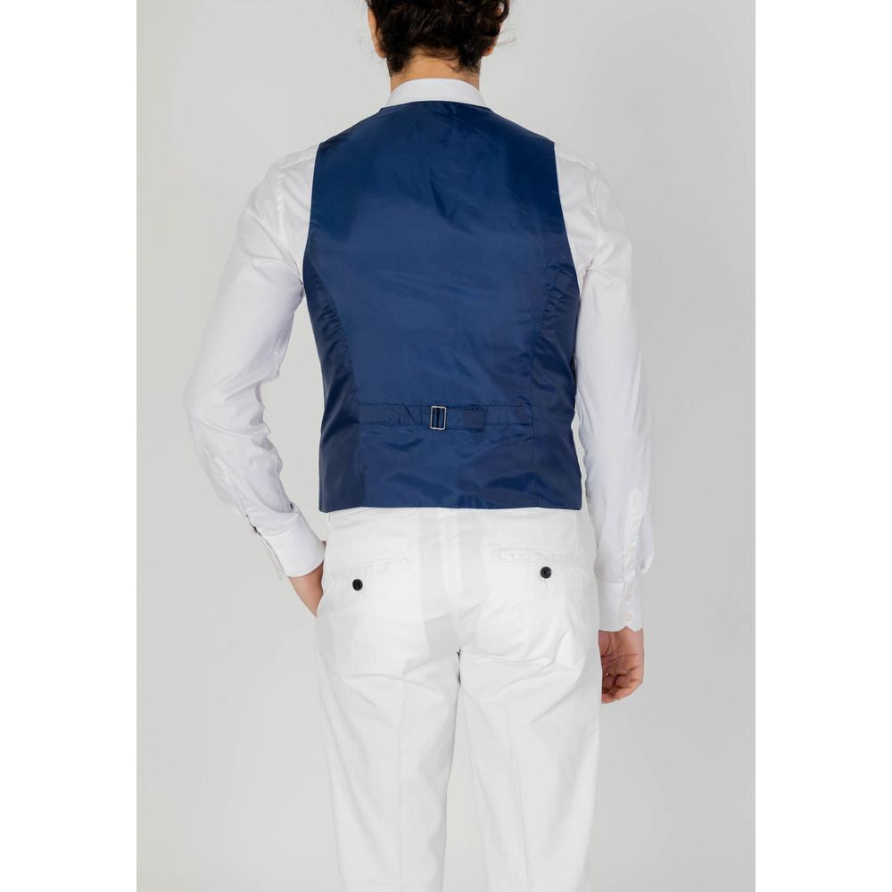 Only & Sons Blue Polyester Waistcoat $137.00 Only & Sons Luzworld