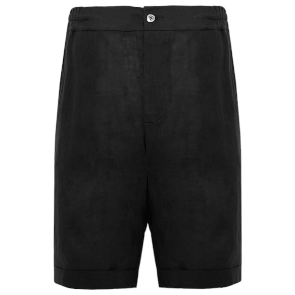 Alpha Studio Black Linen Short $256.00 Alpha Studio Luzworld