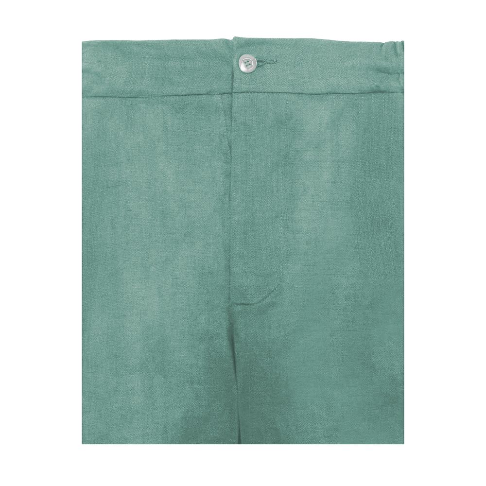 Alpha Studio Green Linen Short $256.00 Alpha Studio Luzworld