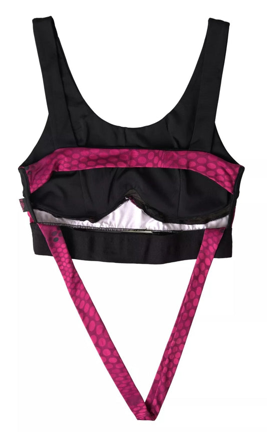 Plein Sport Black Fuchsia Logo Athlete Hannah Bra Underwear $174.00 Plein Sport Luzworld