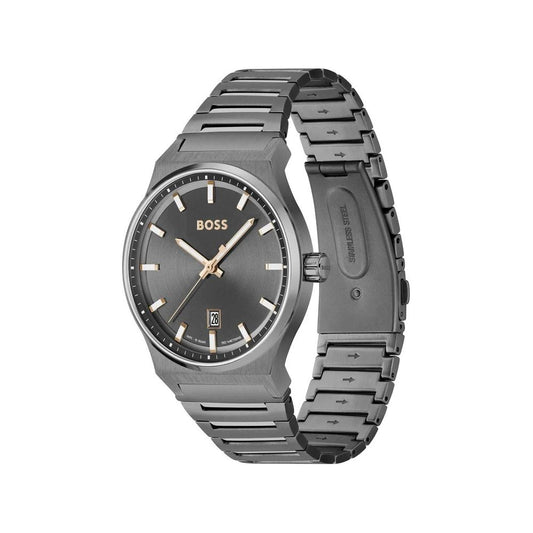 Hugo Boss Gray Stainless Steel Watch $432.00 Hugo Boss Luzworld