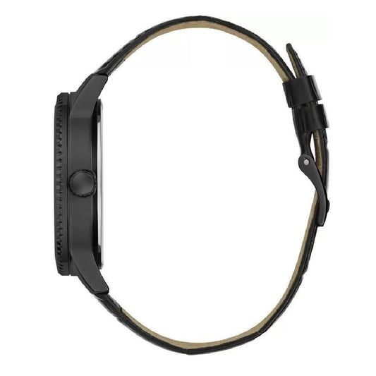 Guess Black Leather Watch $275.00 Guess Luzworld