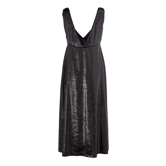 Lardini Elegant Polyester Black Dress $741.00 Lardini Luzworld