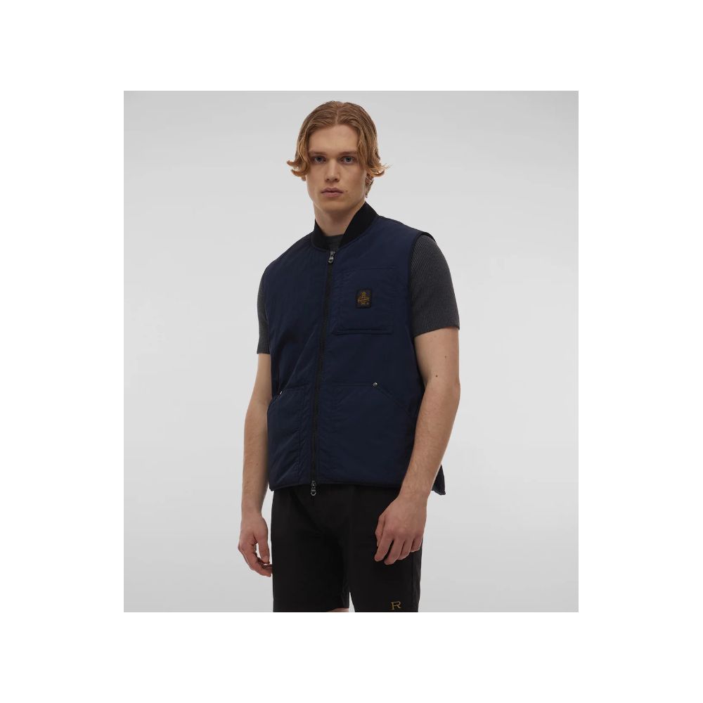 Refrigiwear Blue Polyamide Men Vest $267.00 Refrigiwear Luzworld
