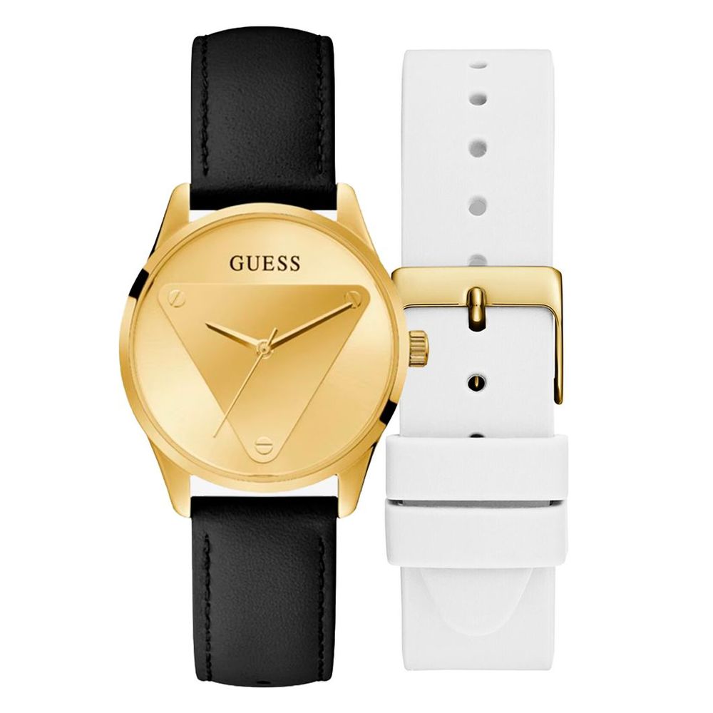 Guess Black Leather Watch $274.00 Guess Luzworld