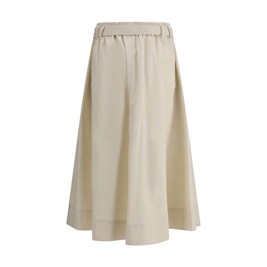 Brunello Cucinelli Cream Wide Long Skirt $3423.00 Brunello Cucinelli Luzworld