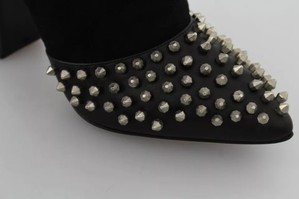 Philipp Plein Black Suede Studded Heels Ankle Boots Shoes $2466.00 Philipp Plein Luzworld