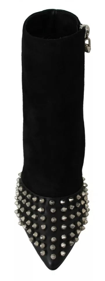 Philipp Plein Black Suede Studded Heels Ankle Boots Shoes $2466.00 Philipp Plein Luzworld