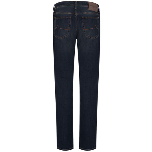 Jacob Cohen Blue Cotton Men Jeans with Orange Stitch Detail $755.00 Jacob Cohen Luzworld