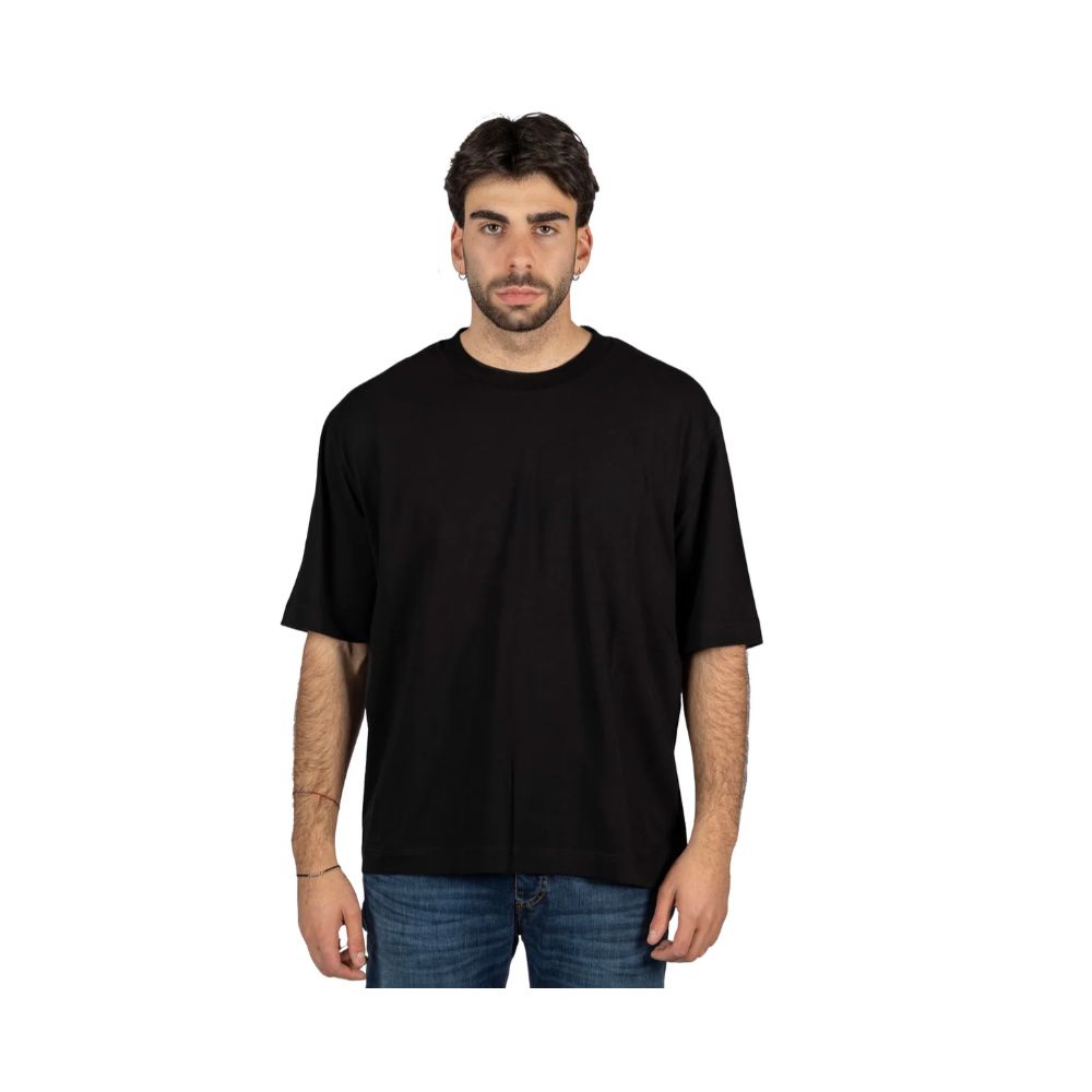 Alpha Studio Black Cotton T-Shirt $180.00 Alpha Studio Luzworld