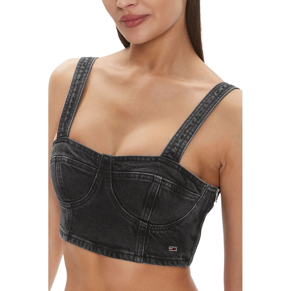 Tommy Hilfiger Jeans Black Recycled Cotton Top $200.00 Tommy Hilfiger Jeans Luzworld