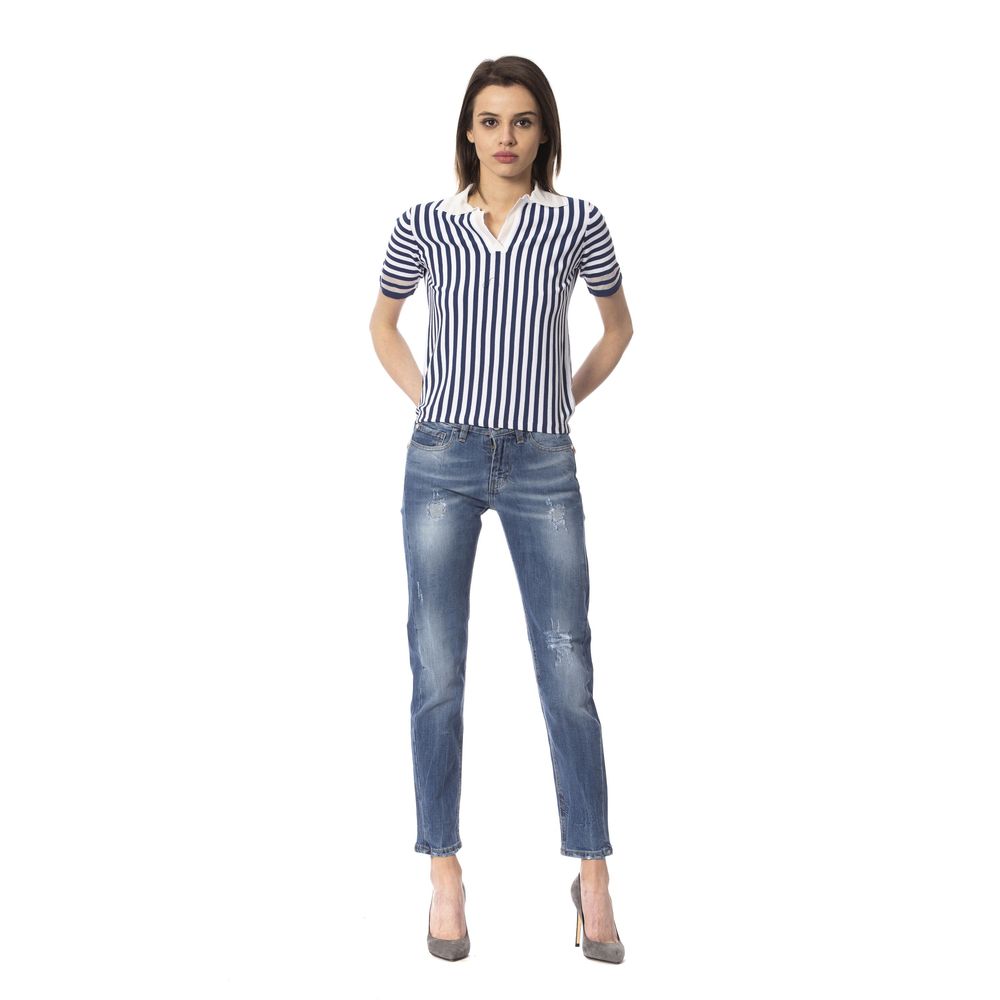 Frankie Morello Blue Other Fibres Women Jeans $500.00 Frankie Morello Luzworld