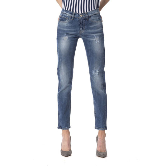 Frankie Morello Blue Other Fibres Women Jeans $500.00 Frankie Morello Luzworld