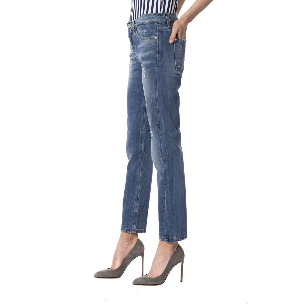 Frankie Morello Blue Other Fibres Women Jeans $500.00 Frankie Morello Luzworld