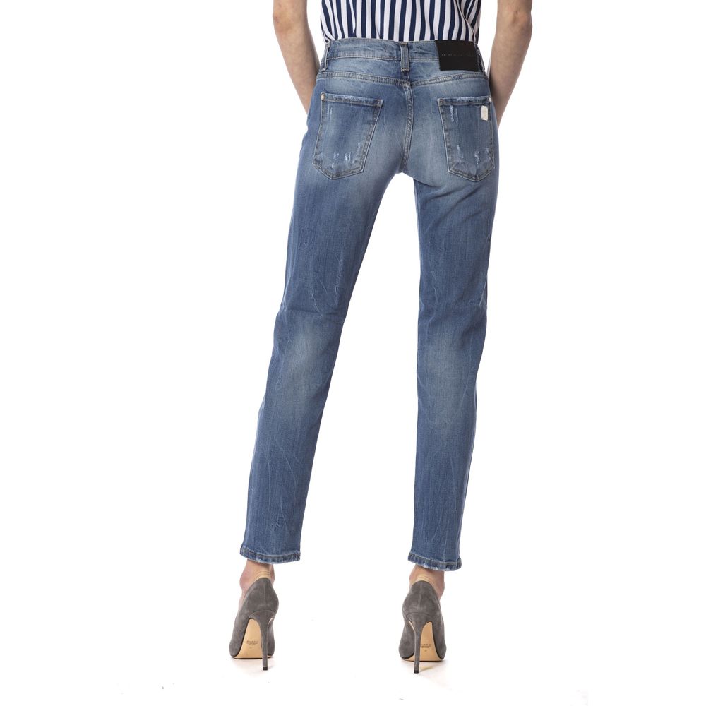 Frankie Morello Blue Other Fibres Women Jeans $500.00 Frankie Morello Luzworld