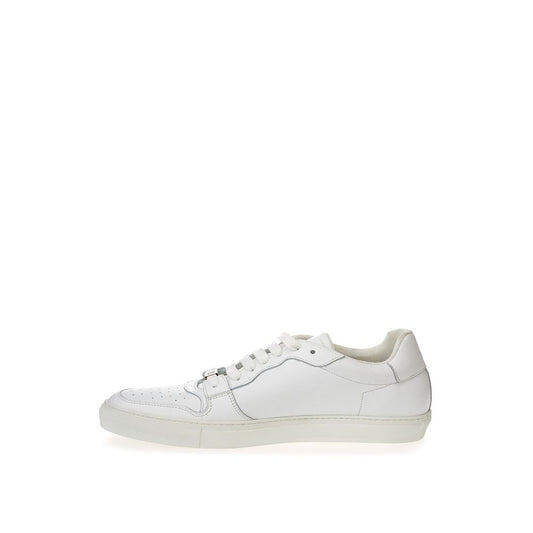 Roberto Cavalli White Leather Sneakers Luxe Footwear $841.00 Roberto Cavalli Luzworld
